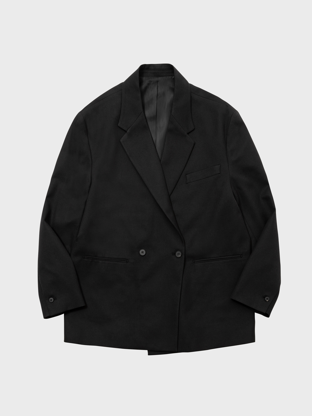 WOOL COTTON DOUBLE BREASTED JACKET (BLACK) - OCO, 브랜드 편집샵 오씨오