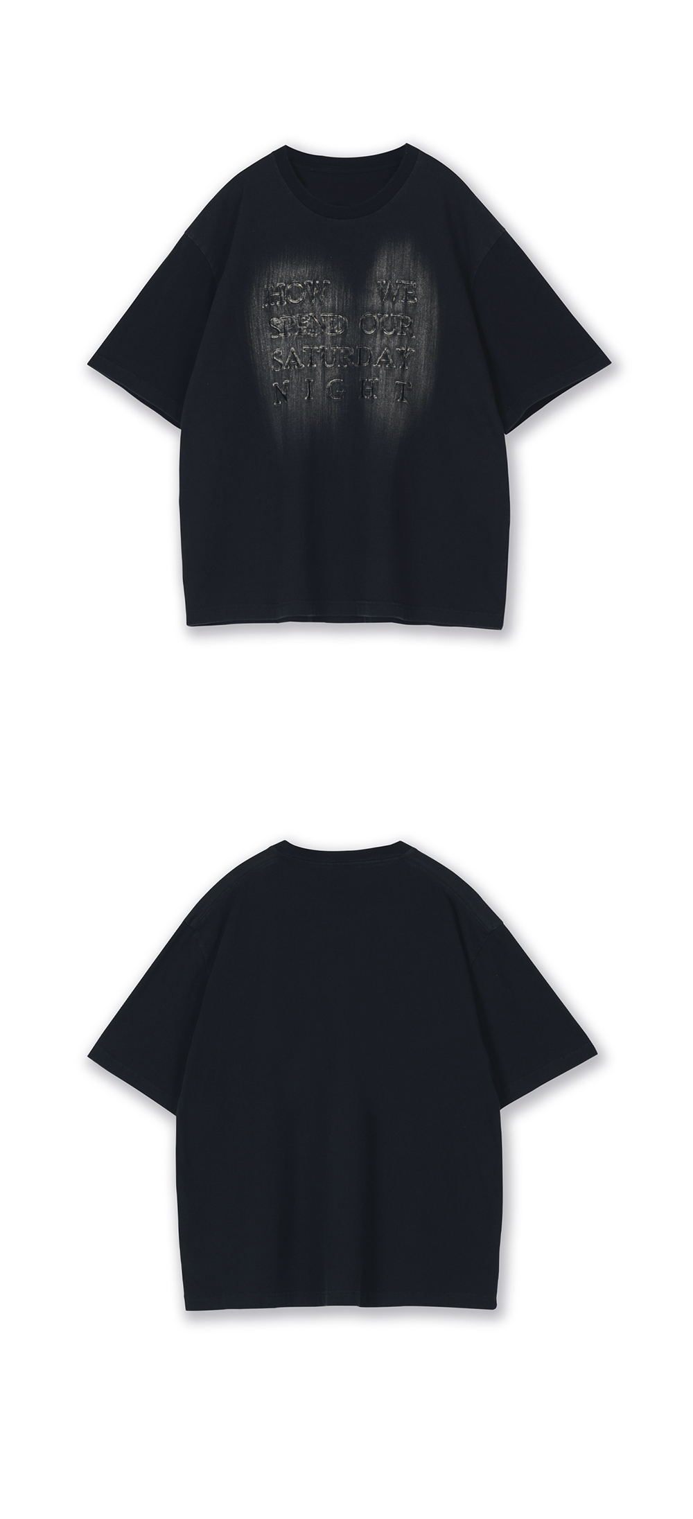 BRUSH FADING HALF SLEEVE T-SHIRTS (BLACK) - OCO, 브랜드 편집샵 오씨오