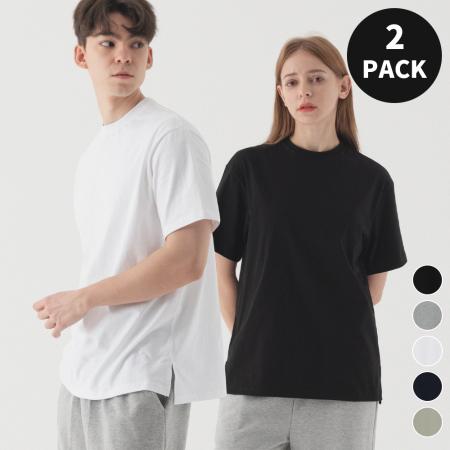[2 PACK] 베이식 트임 반팔 티셔츠 (5color)