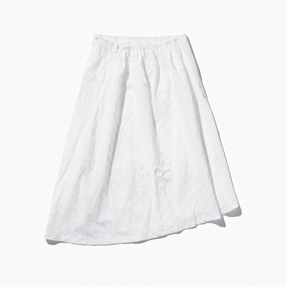Broderie Asymmetric Skirt - White