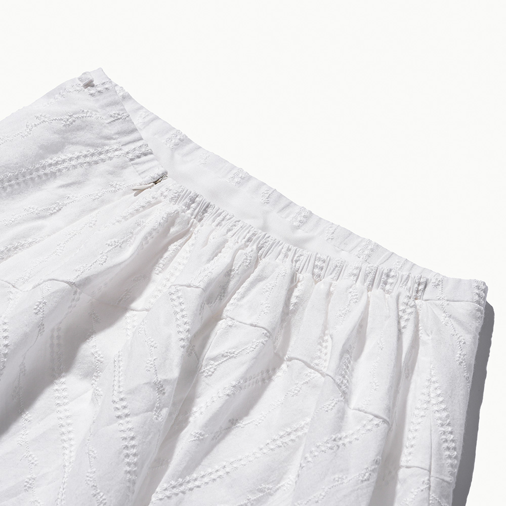 Broderie Asymmetric Skirt - White