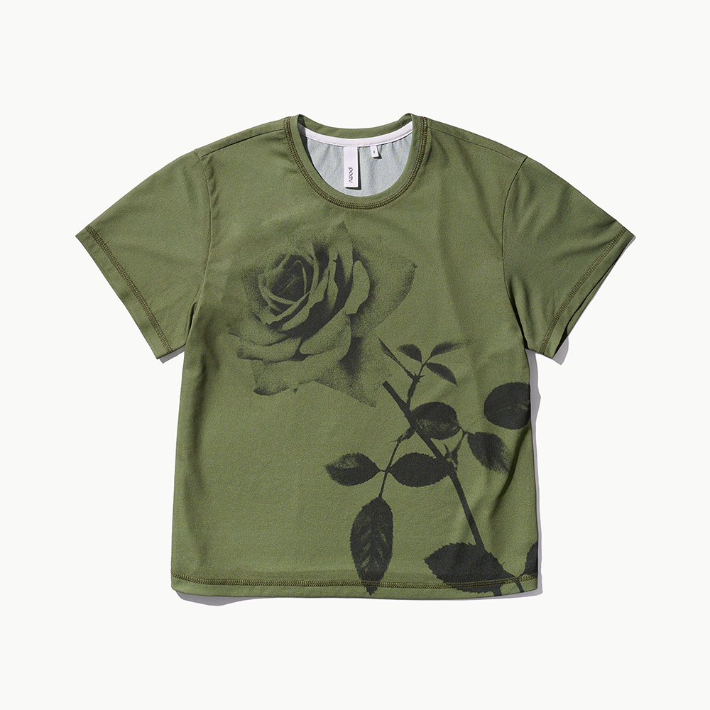 Rose Printed T-shirt - Green