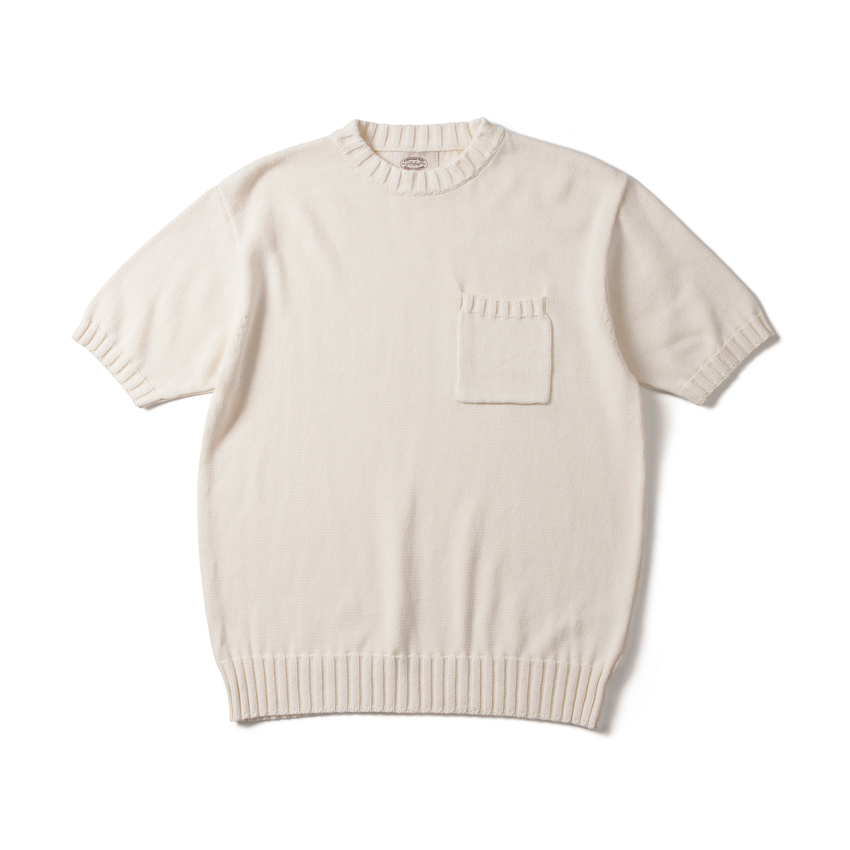 Washed cotton knitwear Cream1