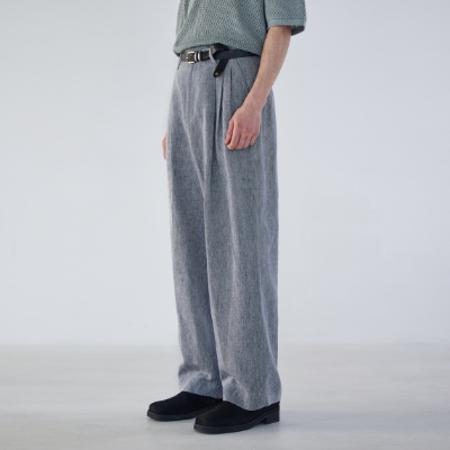Wide Linen Trousers - Black