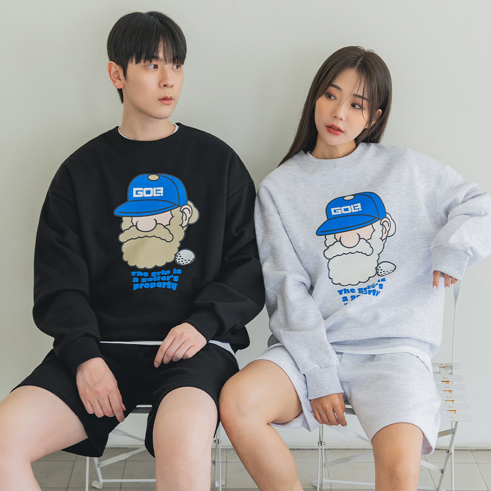 앨빈클로 마틴 골프 그립 오버핏 맨투맨 MAR695 (3 COLOR)
