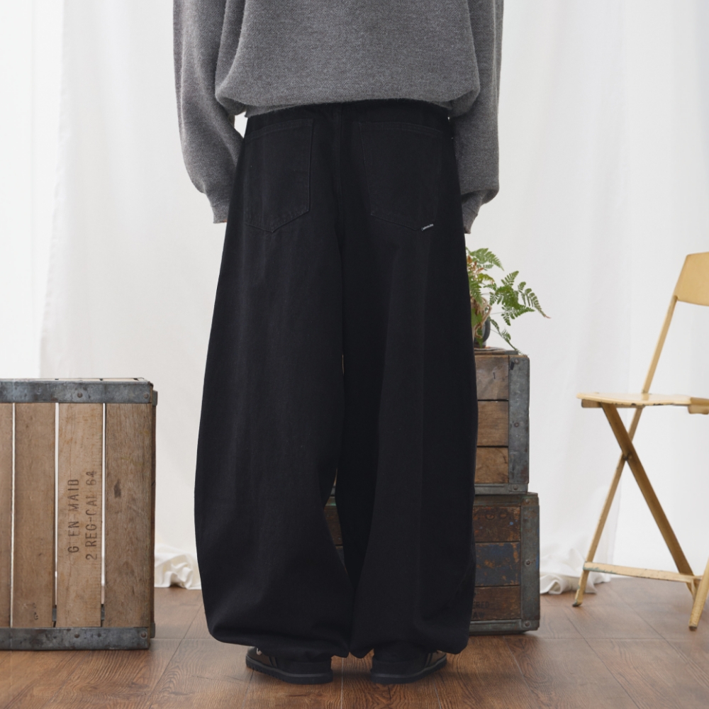 Ballon Denim Pants - Black