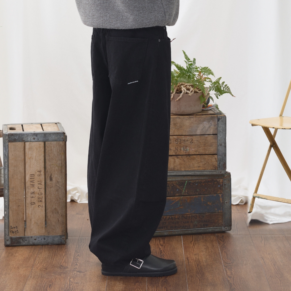 Ballon Denim Pants - Black