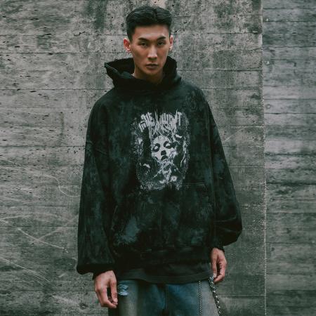 Independent washed hoodie - Dirty black