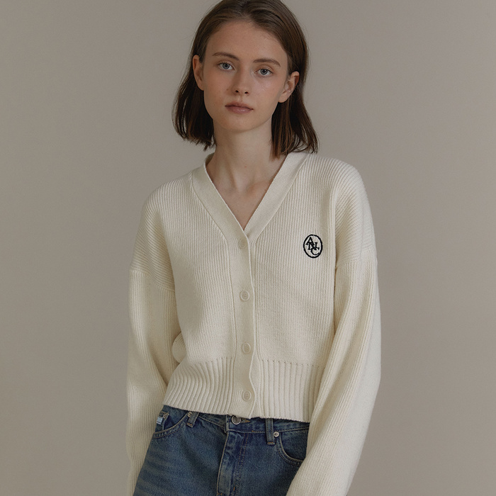 [유튜버Pick] ANC EMBROIDERED V-NECK CARDIGAN_IVORY1