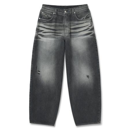 bias tapered denim pants (black)