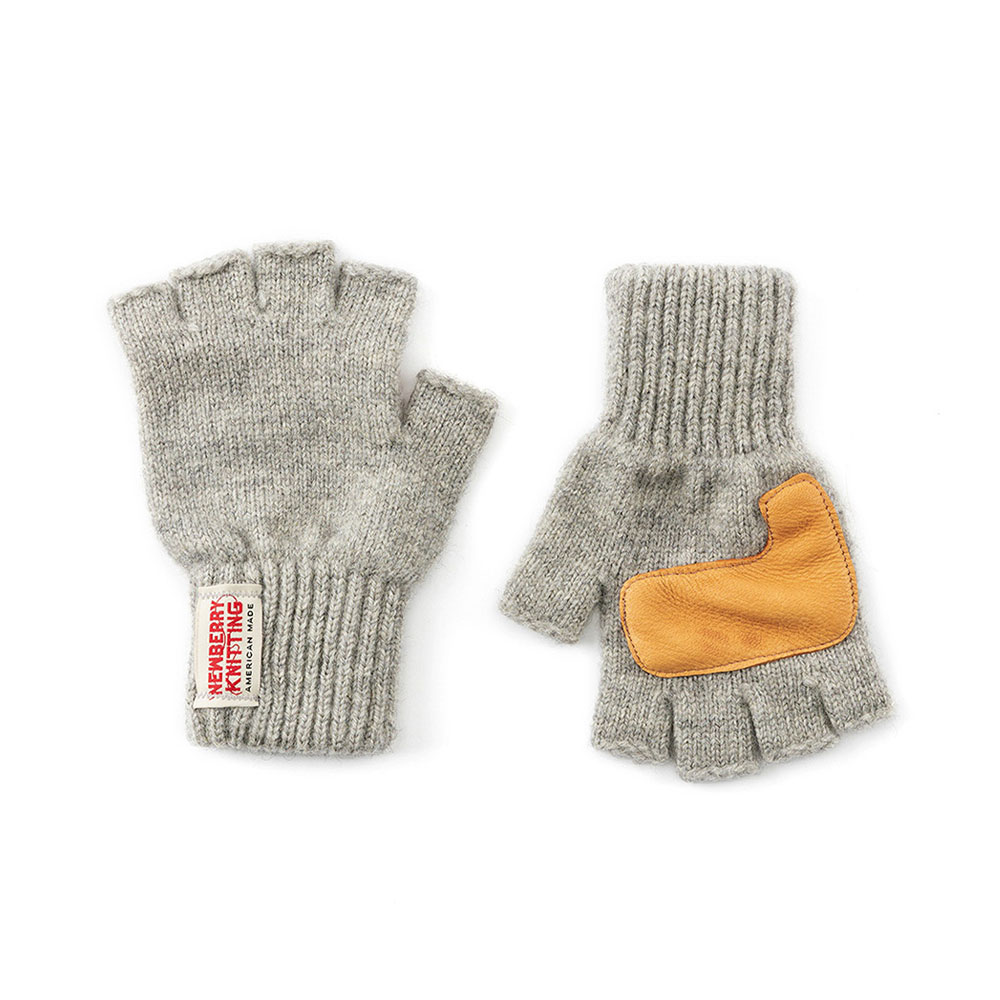 뉴베리니팅 사슴가죽 핑거리스장갑 - 그레이1