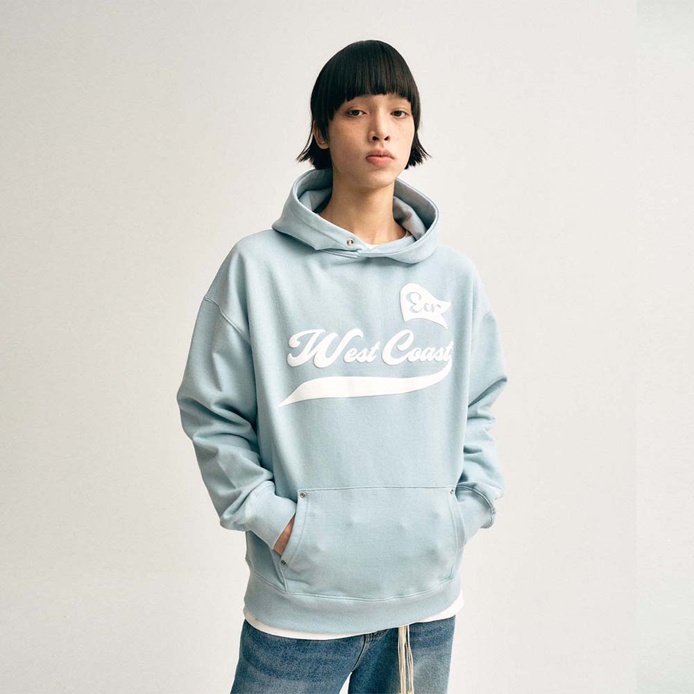 웨스트코스트 볼륨 프린트 후드티_스카이