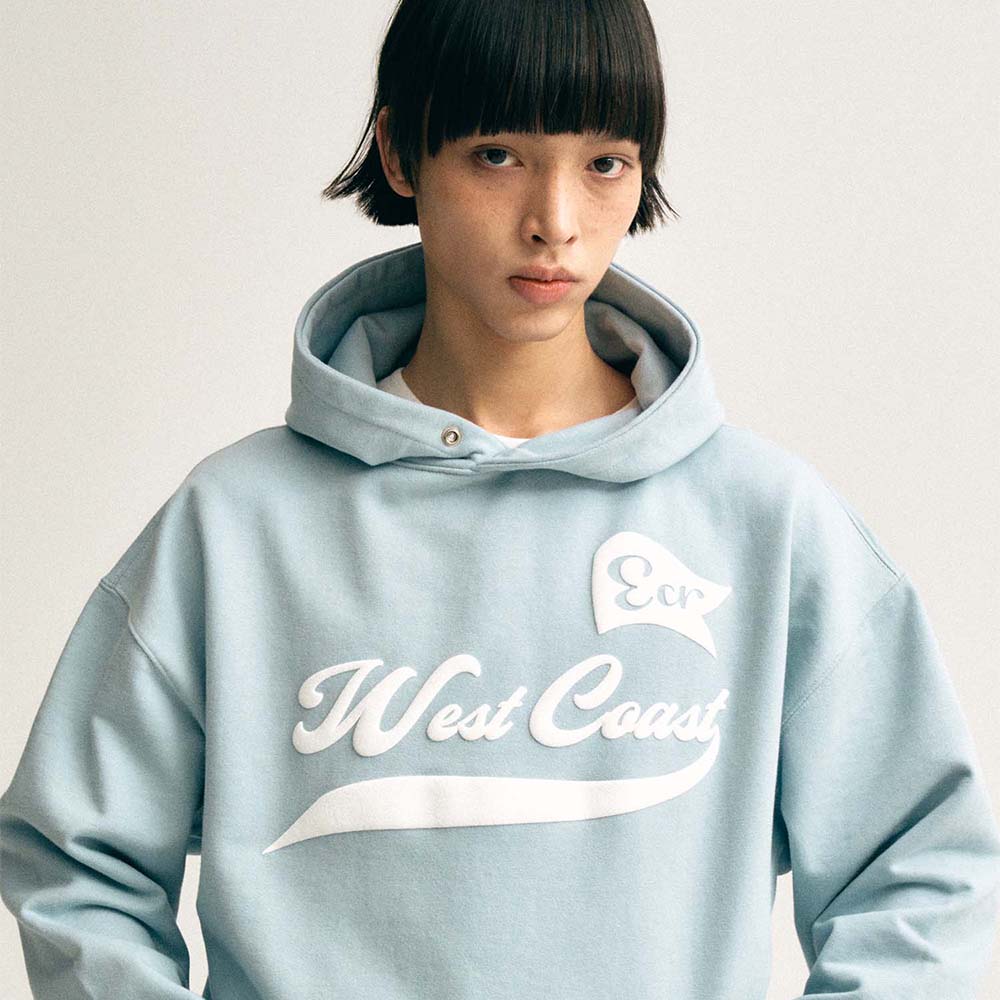웨스트코스트 볼륨 프린트 후드티_스카이