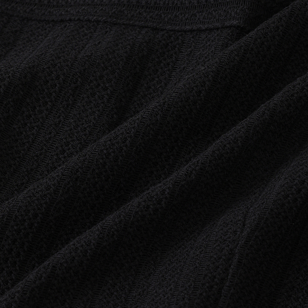 코튼 크로쉐 슬림셔츠 (블랙)