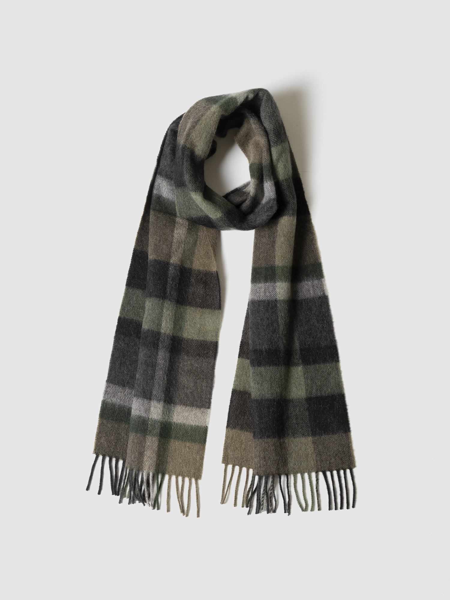  CASHMERE MUFFLER FOREST CHECK1