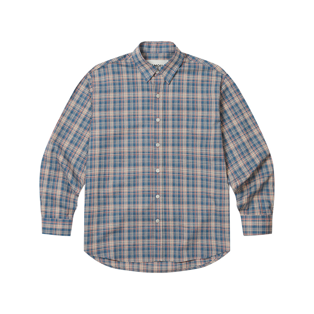 60S vintage check shirts blue
