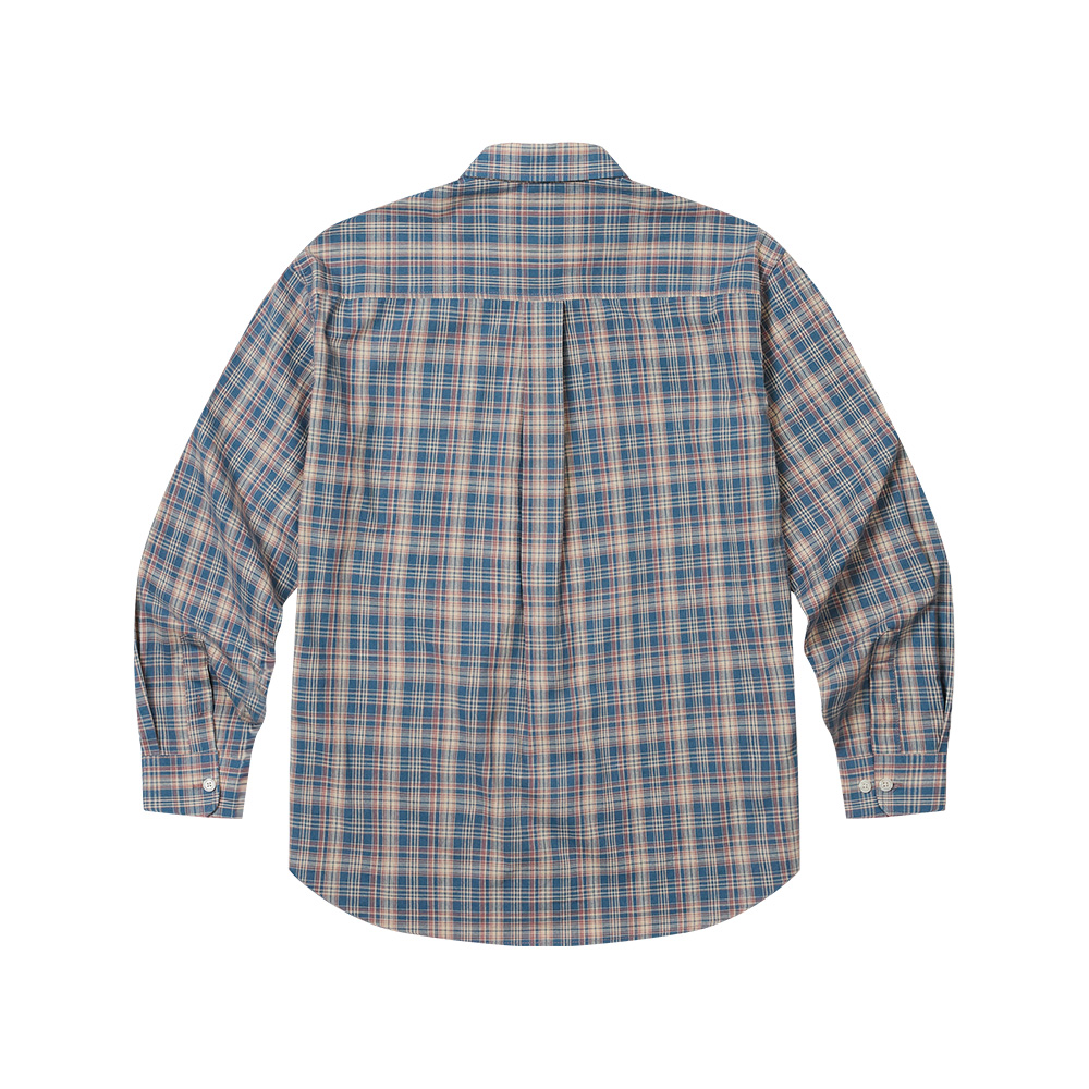 60S vintage check shirts blue