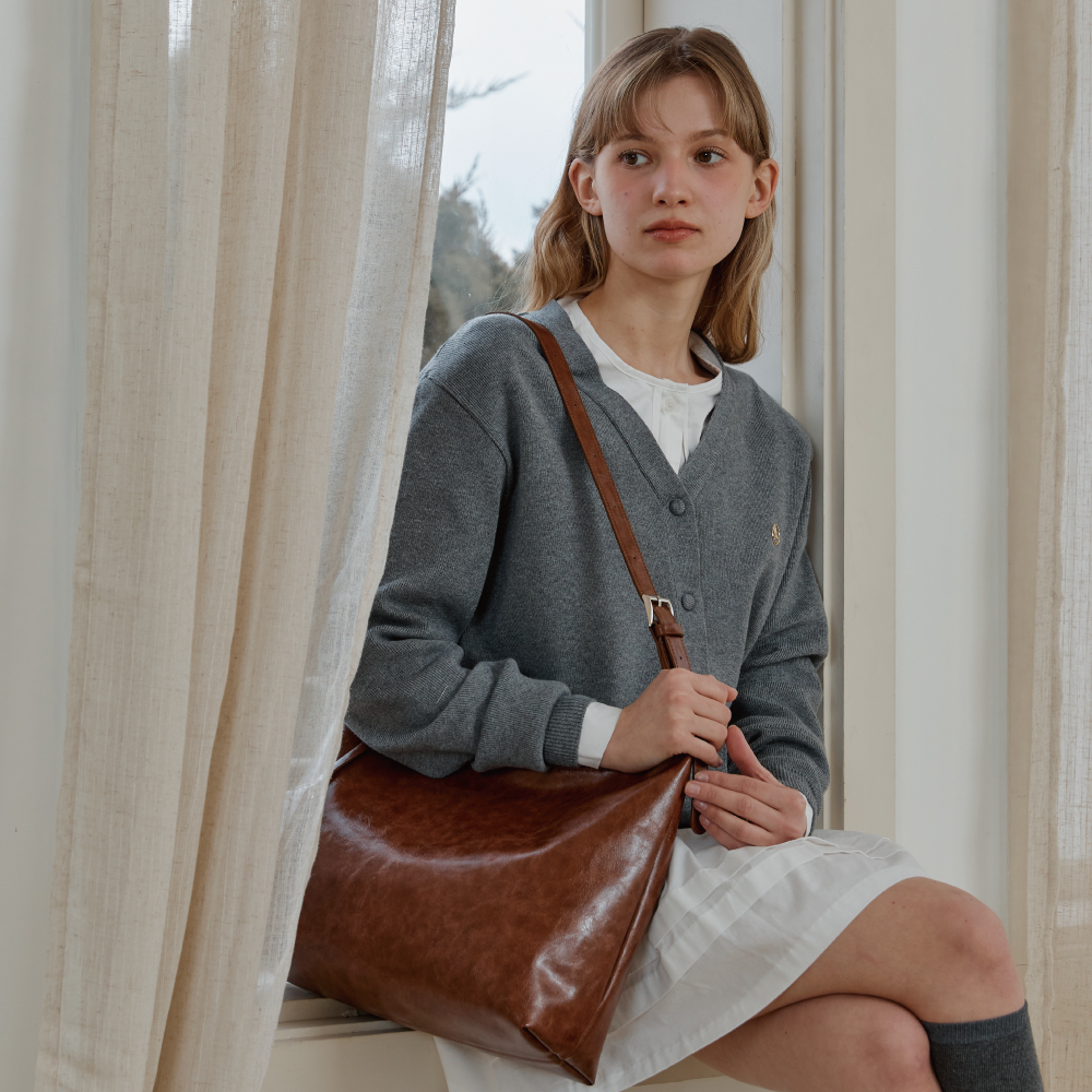 ★ANOETIC★ ANC CLASSIC HOBO BAG & CARD WALLET SET_BROWN ANC CLASSIC HOBO BAG & CARD WALLET SET_BROWN - OCO, 브랜드