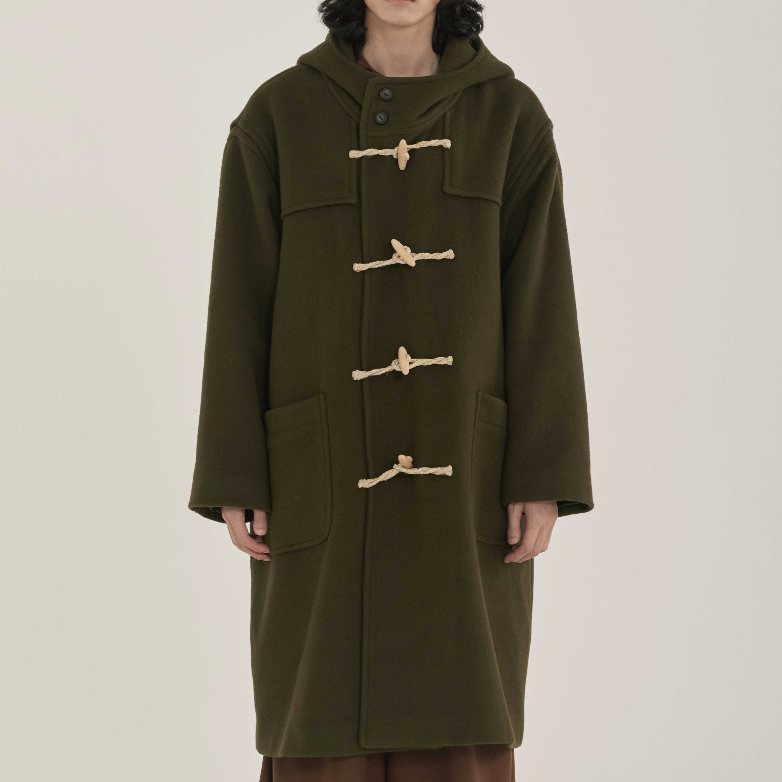 unisex duffle coat khaki