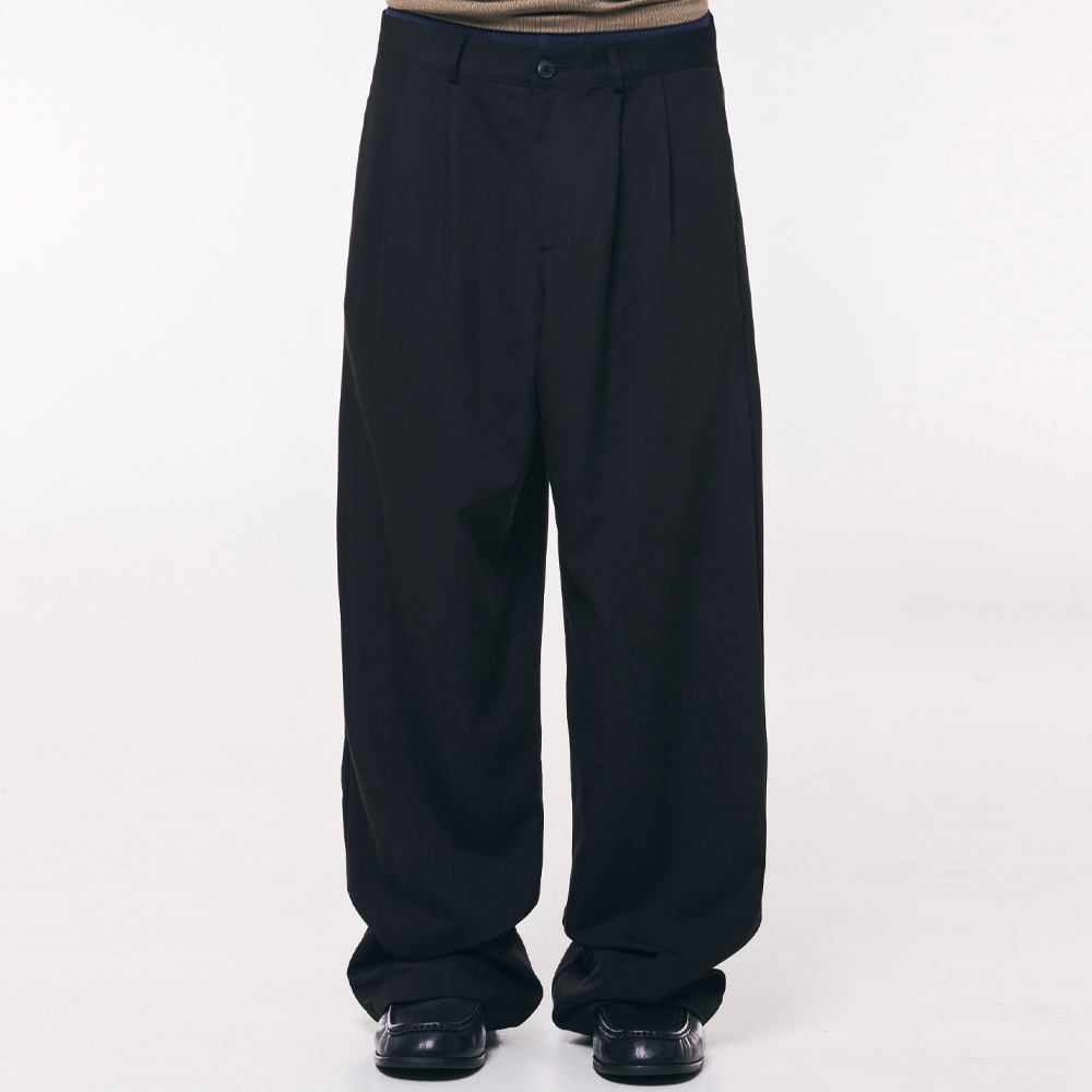 투턱 와이드 슬랙스 [블랙]1