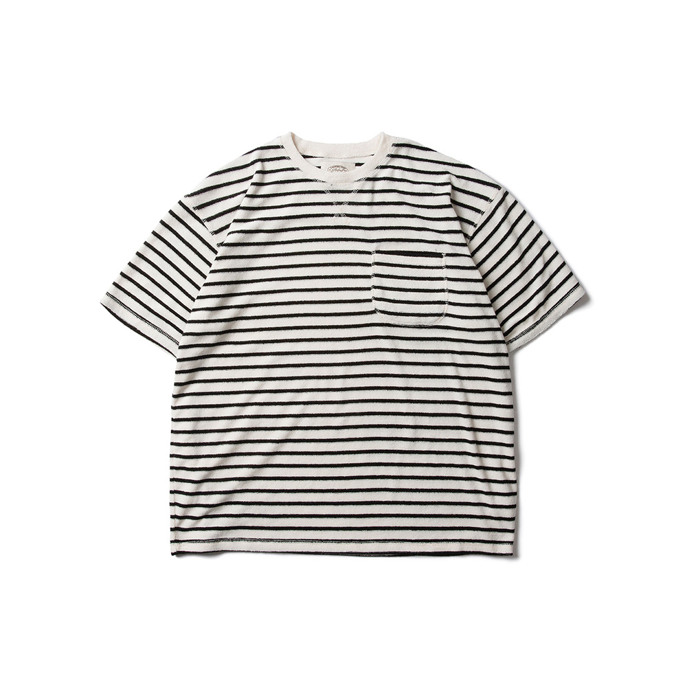 [6월3일 예약 발송]Striped Terry Pocket T Shirts Black1