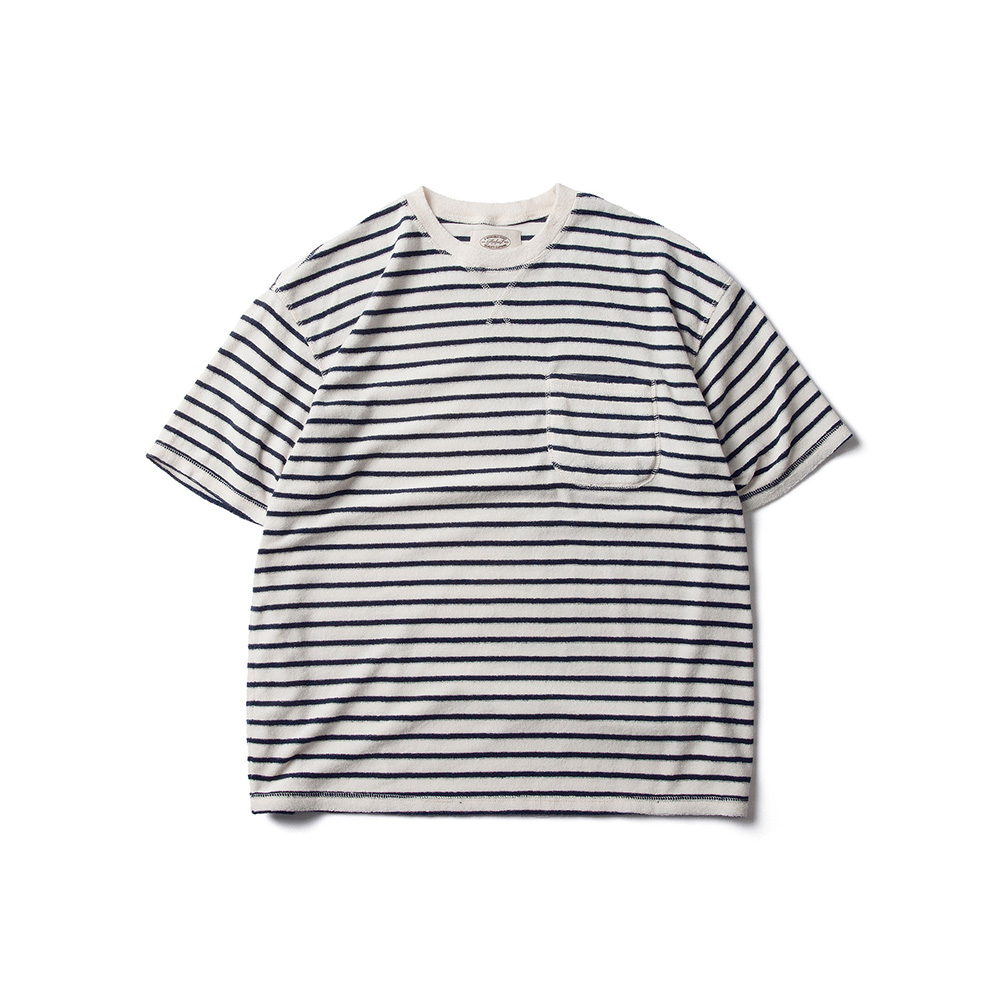 [6월3일 예약 발송]Striped Terry Pocket T Shirts Navy1
