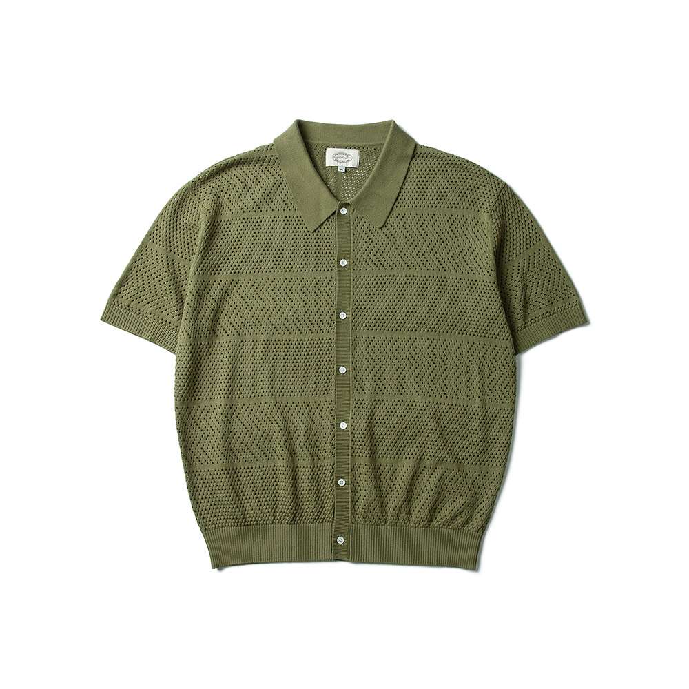 Amalfi Crochet Half Shirts Olive1