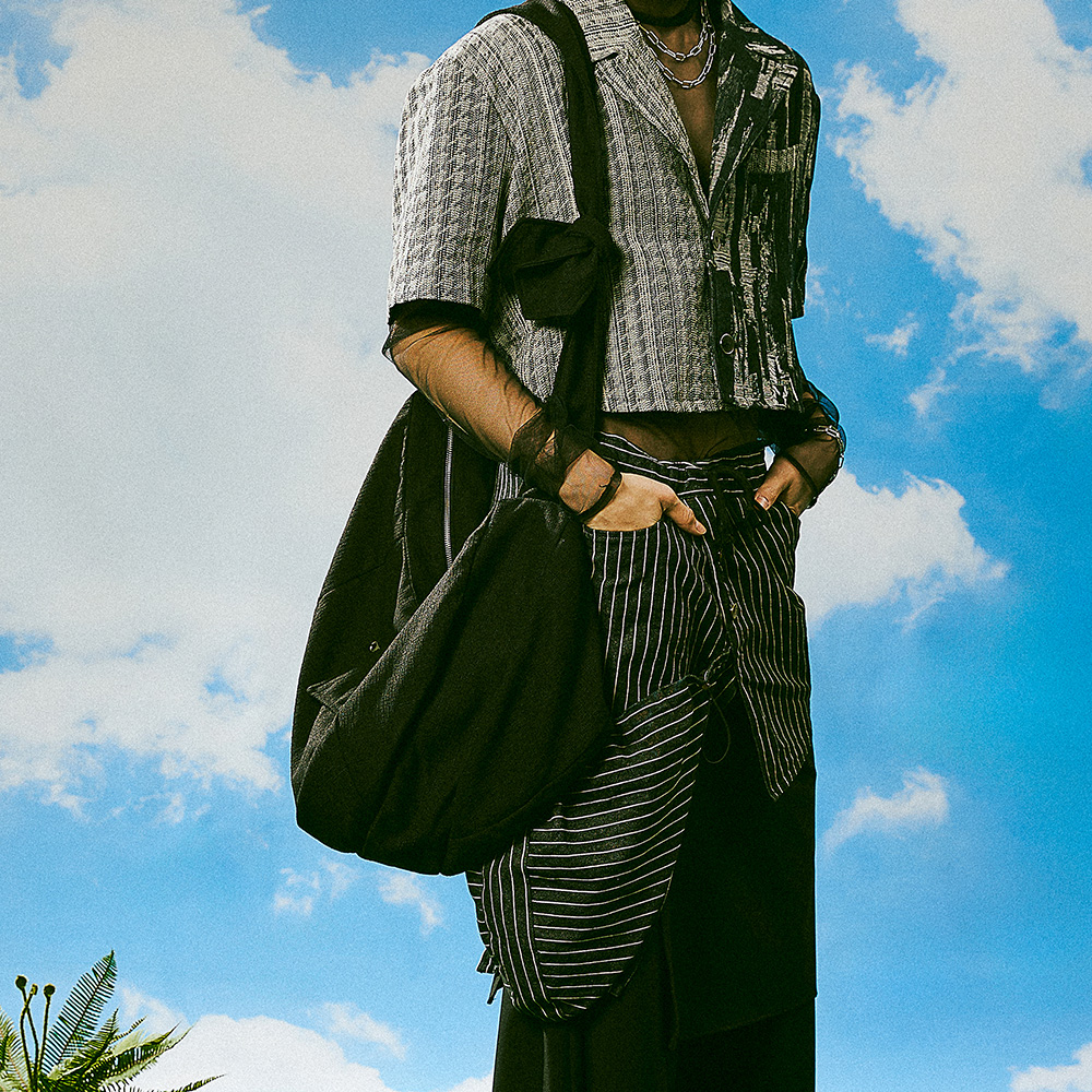 트위드 보자기 크로스 백