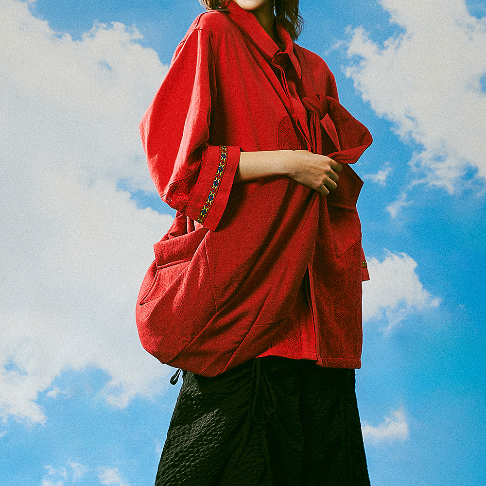 트위드 보자기 크로스 백